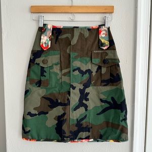 Harvey Faircloth Utility Camo Army Skirt sz: 0